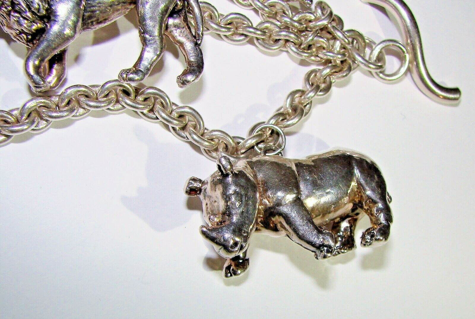 SUSAN CUMMINGS STERLING SILVER VINTAGE ENDANGERED SPECIES ANIMALS BRACELET LARGE