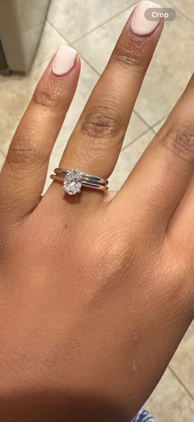 14K White Gold 1 carat Oval engagement Ring. 14k white gold band included Size 7