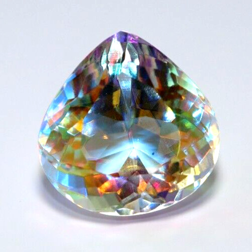 Natural Mystic 39.55 Ct Muticolor Pear Cut Certified Loose Gemstone With Gift