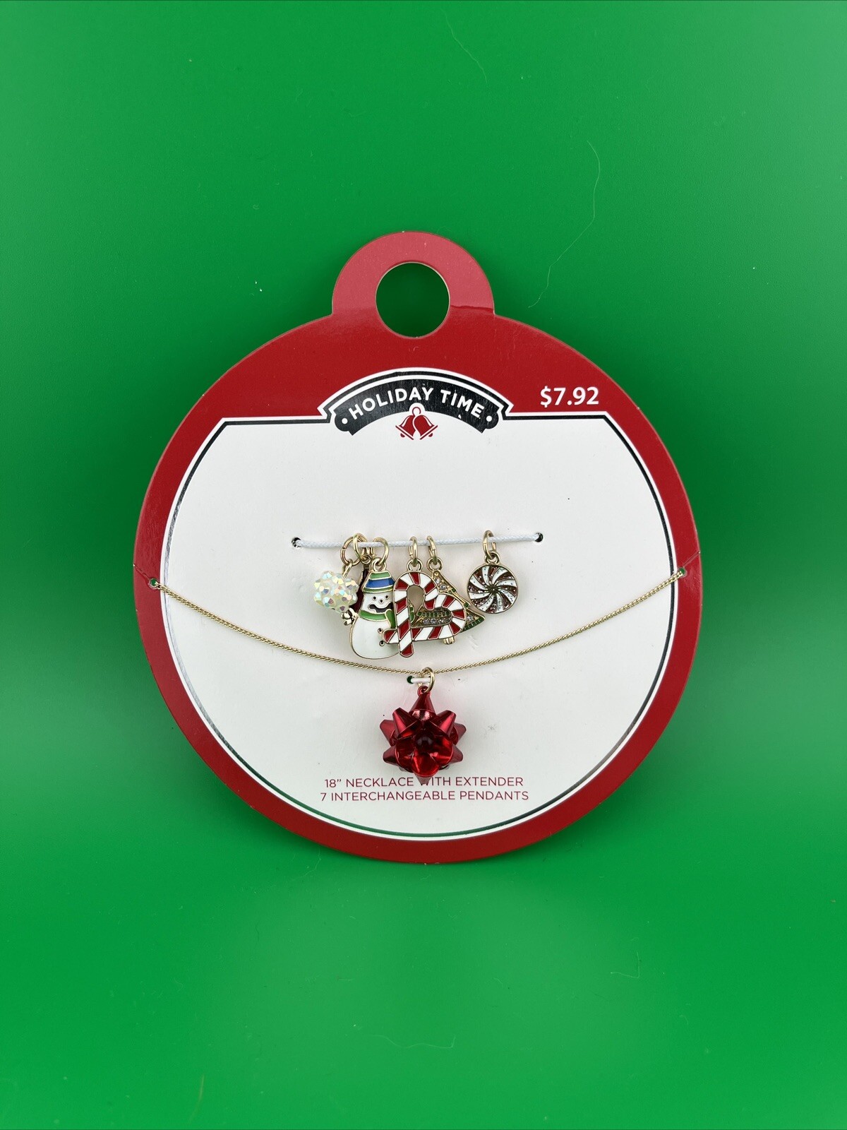 Holiday Time 18 Inch Christmas Fashion Necklace And Seven Pendants