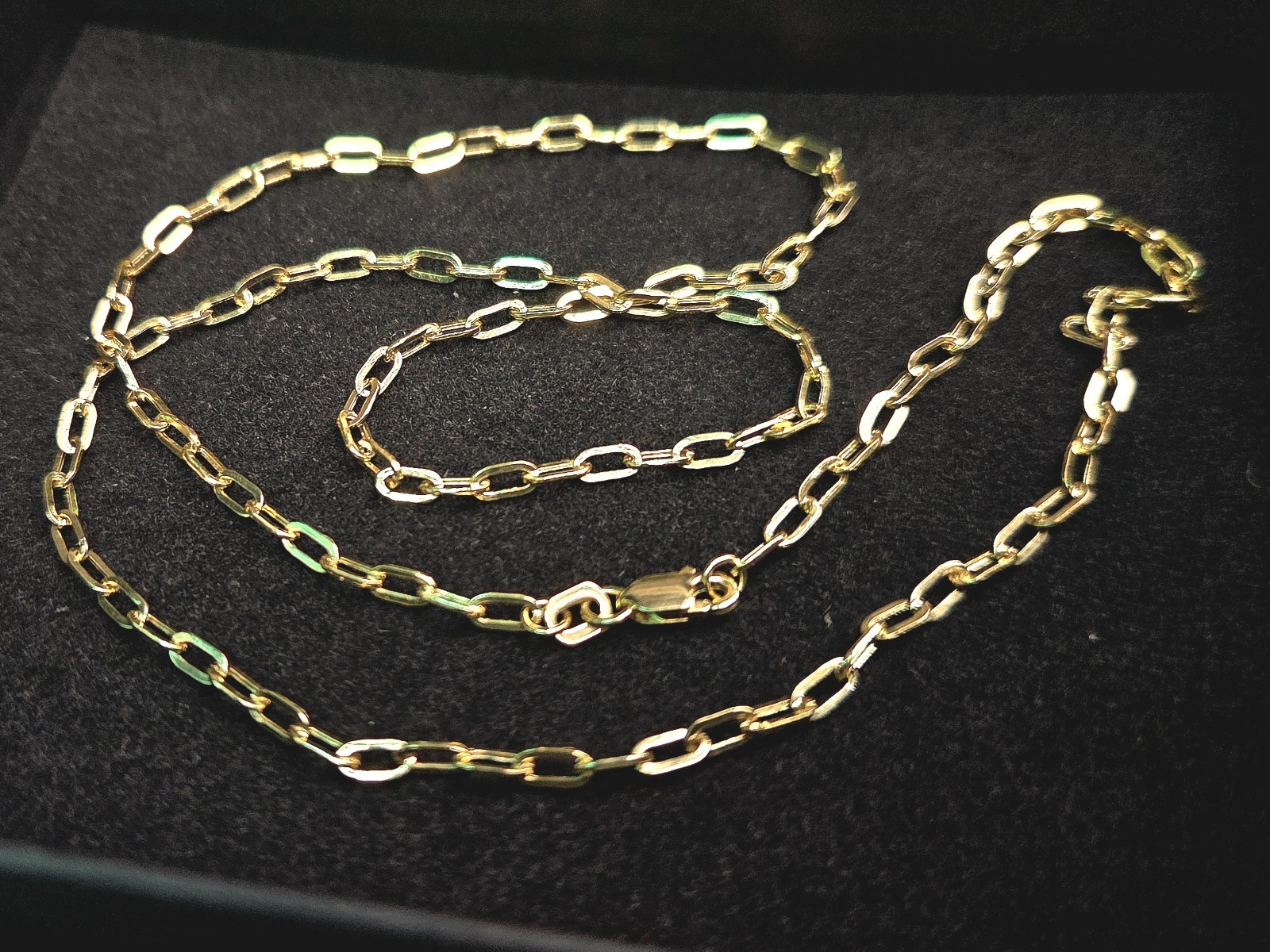 10K SOLID YELLOW GOLD PAPERCLIP Chain Necklace 18″ 2.2mm BSI