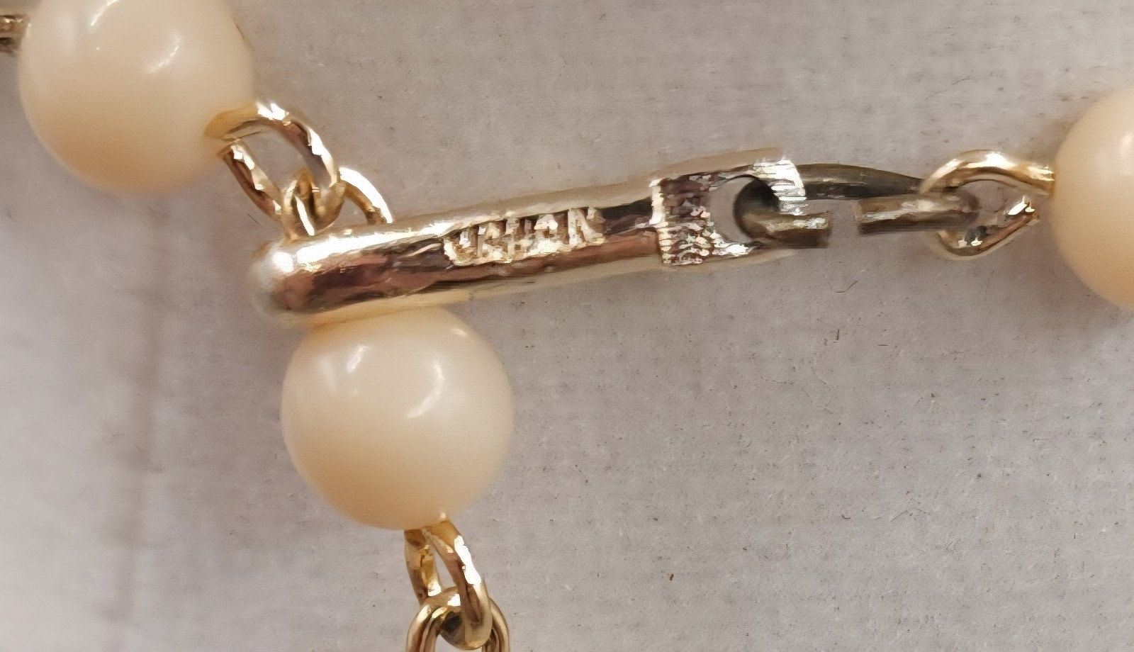 Vintage 1950s Japan Double Strand Bead Choker Necklace Peach Pink Faux Pearl MCM