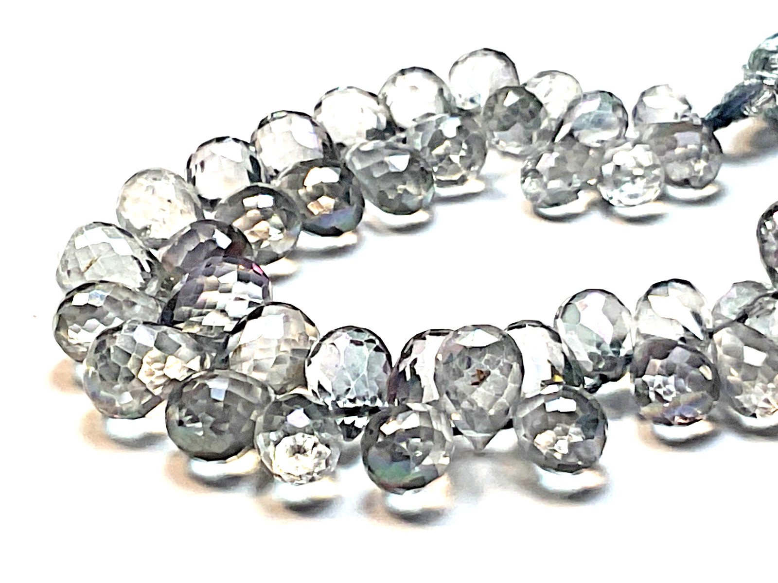 Mystic/Luster Topaz Gemstone Beads Hand-Cut Faceted Briolette- 6×5-8x6mm-4”