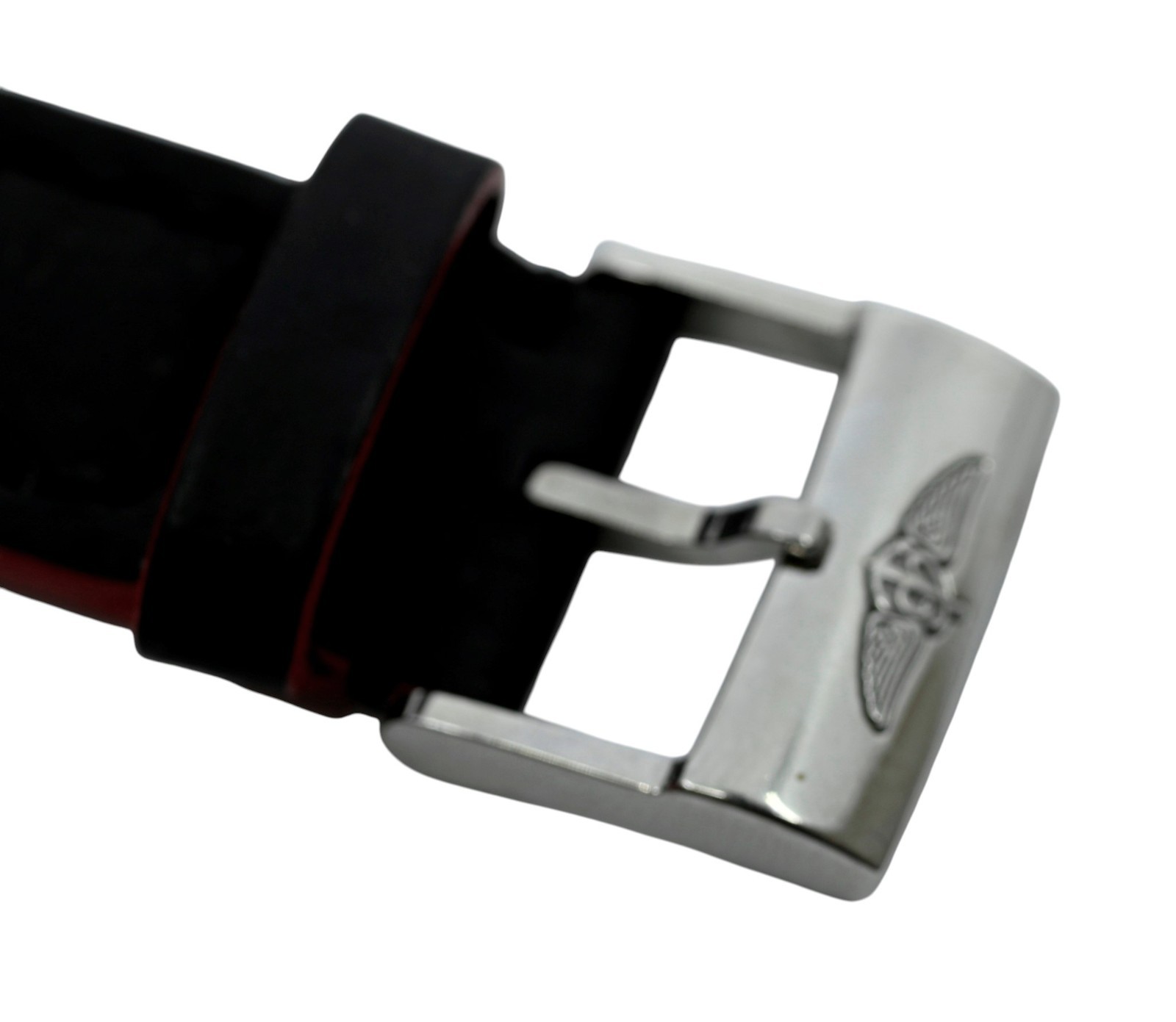 Original Breitling 20m Black/ Red Rubber Watch Band Strap with Buckle 224X A18BA