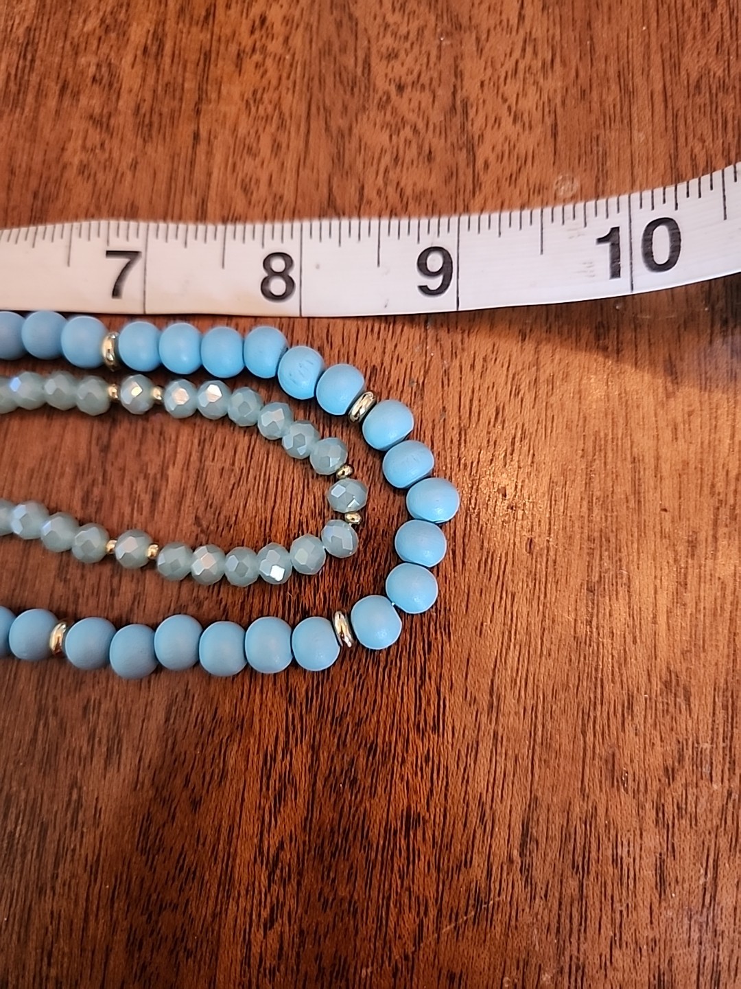 Ashley Cooper 2 Tier Layered Light Blue, Gold Accents Necklace Nwt 18inch W Ext