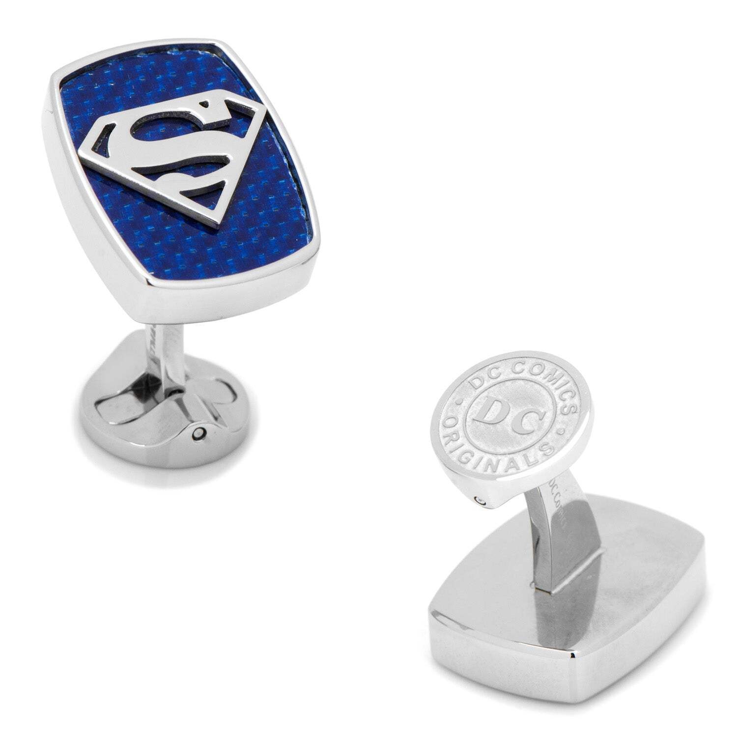 👔 DC Superman Stainless Steel Carbon Fiber Cufflinks