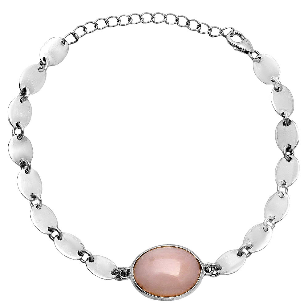 Premium Quality Natural Pink Opal – Australia 925 Silver Bracelet Jewelry B-1044
