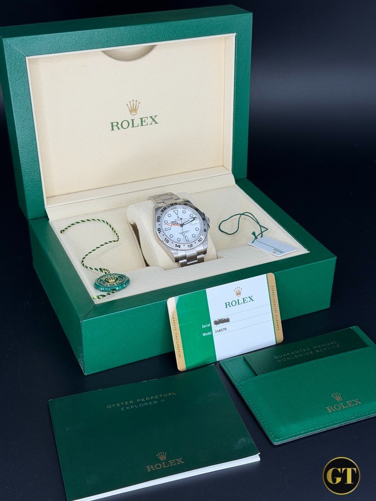 Rolex Explorer II 216570 Polar White Dial 2020 Full Set Papers Protection Film