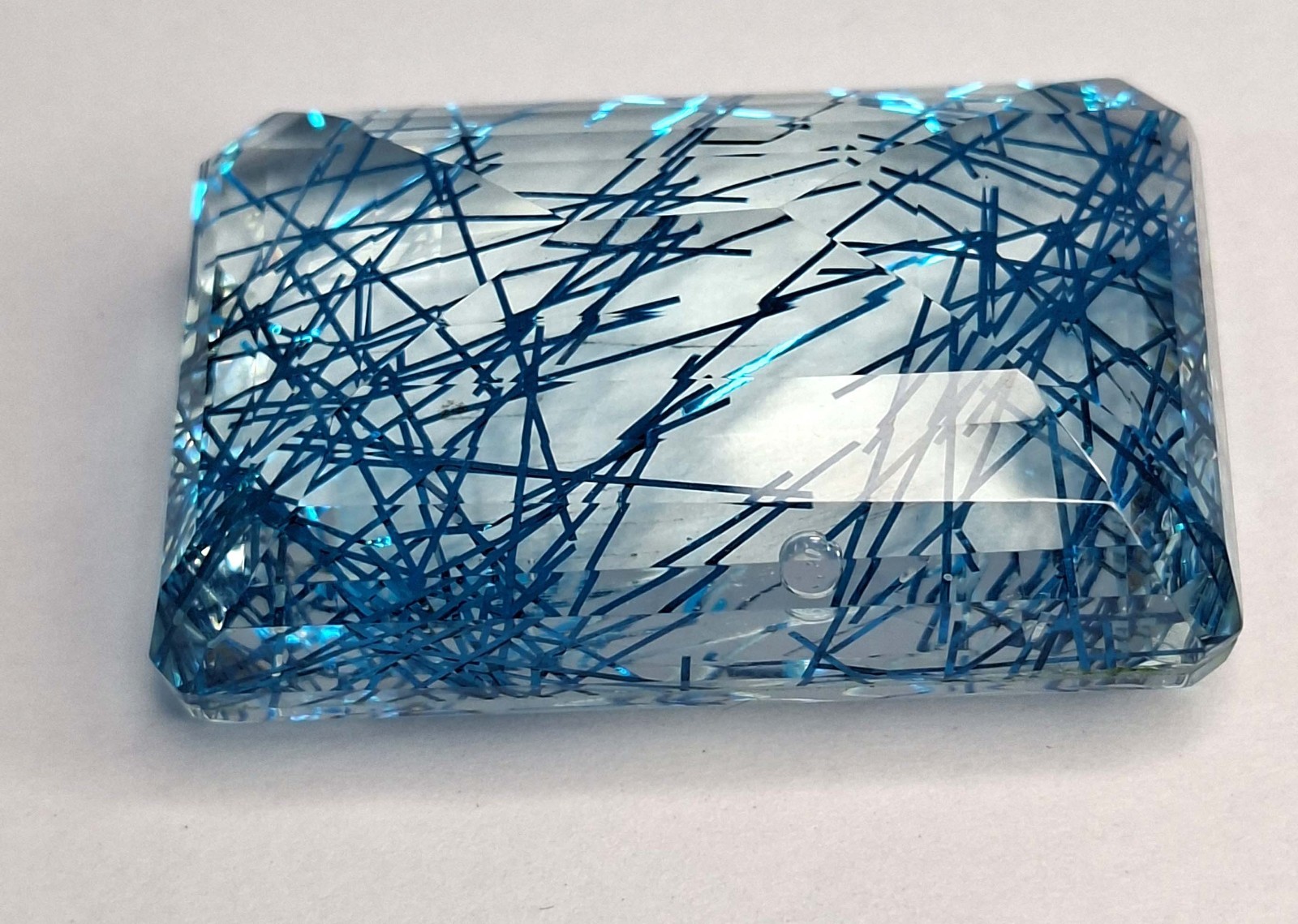 Emerald Cut 175-177 Carat Sky Blue Rutilated Quartz Natural Loose Gemstone RK883