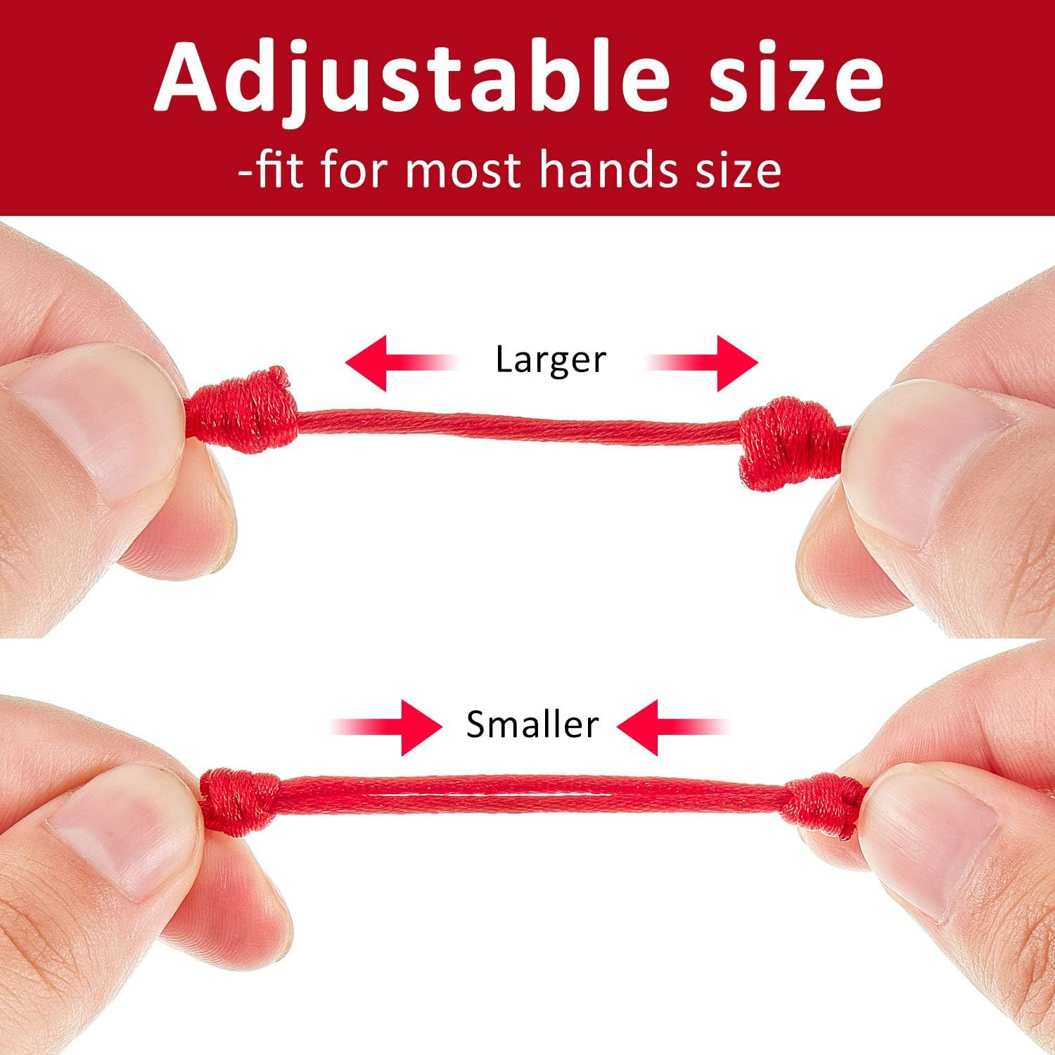 6 Pieces Red String Bracelets Kabbalah Red Cord Bracelet for Protection Women Me