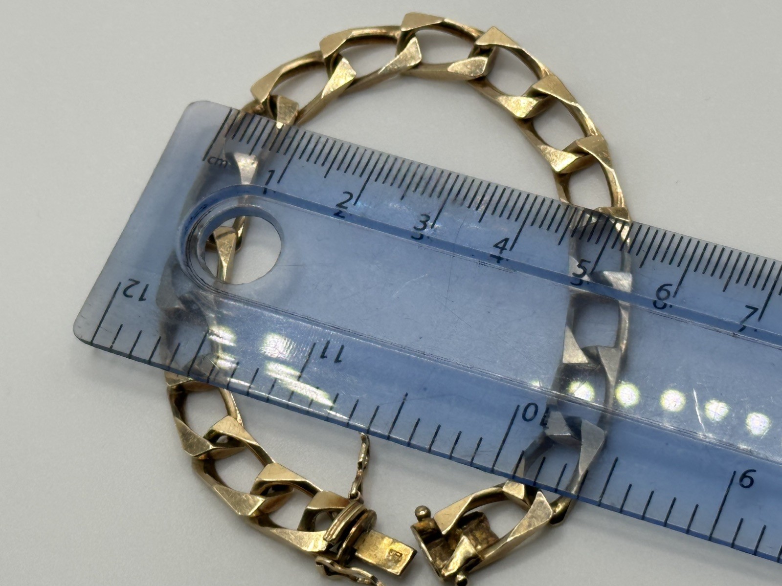 9ct 375 Yellow Gold Cuban Link Bracelet 12.66g 7.5 inches