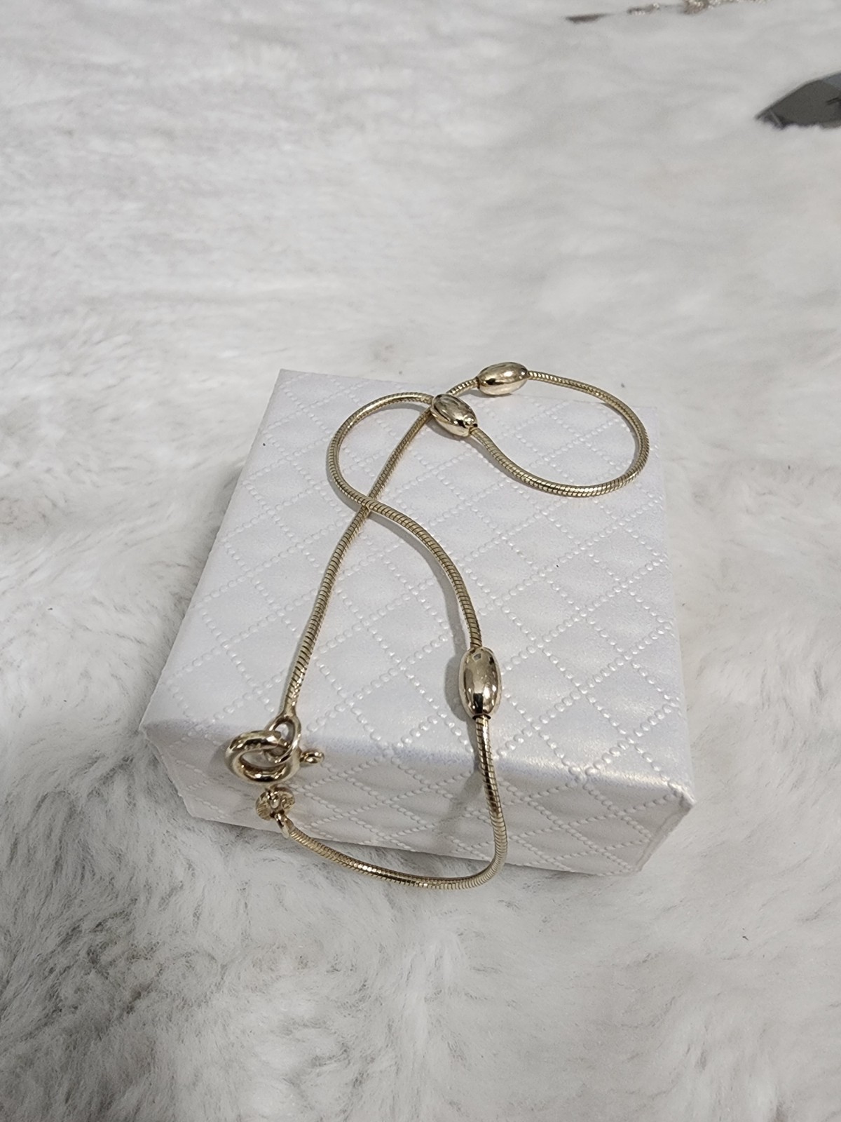 Italian 925 silver anklet with gold plating. 25 cm.