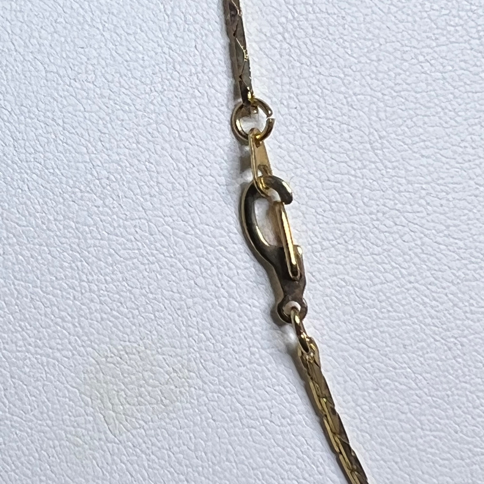 Vintage Gold Tone Triangle Chain Necklace With Blue & Clear Rhinestones (3372)