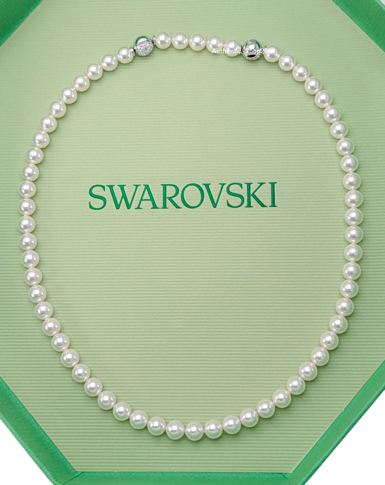 NEW 100% Authentic SWAROVSKI White Crystal Pearl Choker Matrix Necklace 5747746