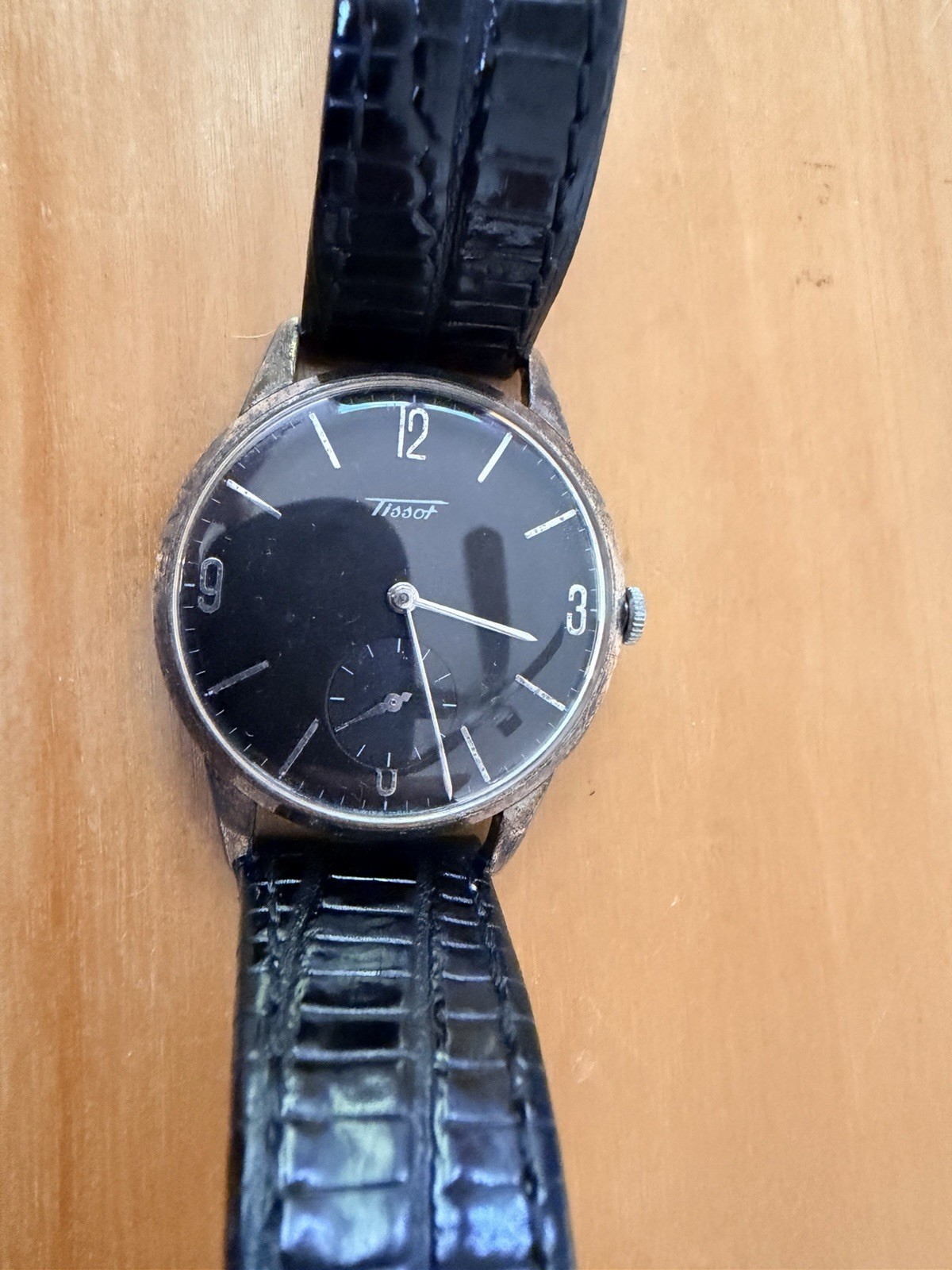 Vintage 1960s Tissot Watch Fully Serviced Black Dial