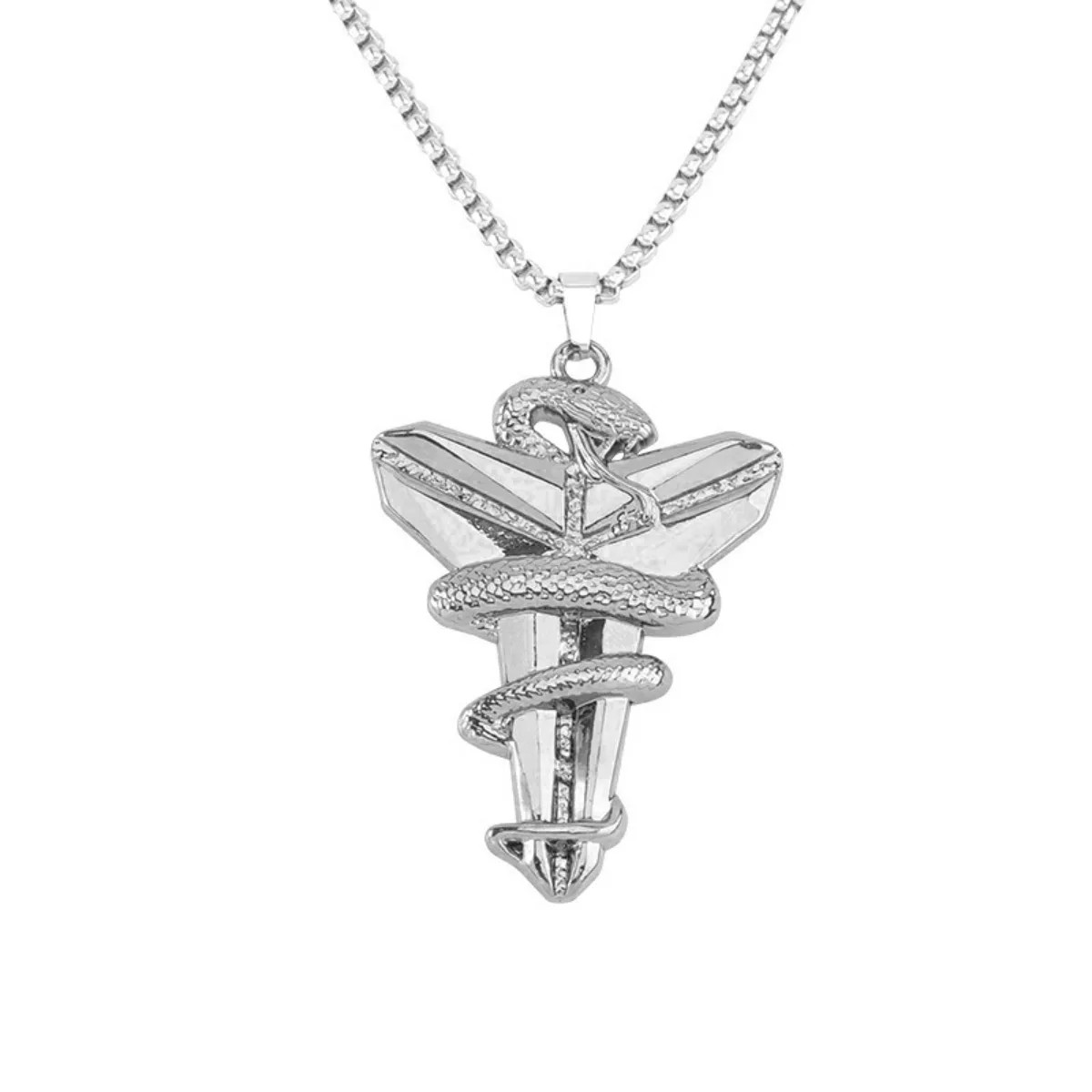 Men’s Punk Pendant Stainless Steel Necklace Minimalism Hip Hop Style Jewelry Cha