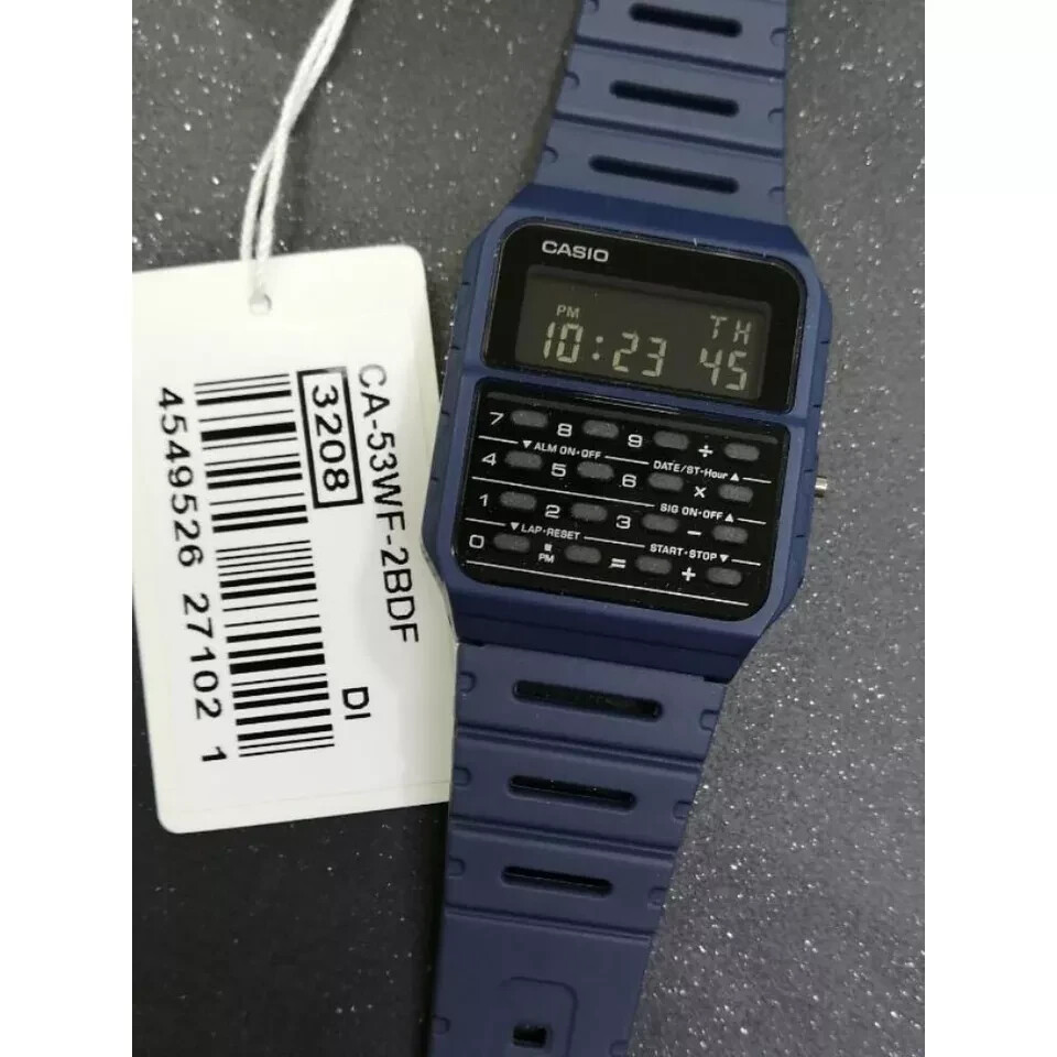 Casio CA53WF-2B, 8-Digit Calculator Blue Watch, Resin Strap, Alarm, Chronograph