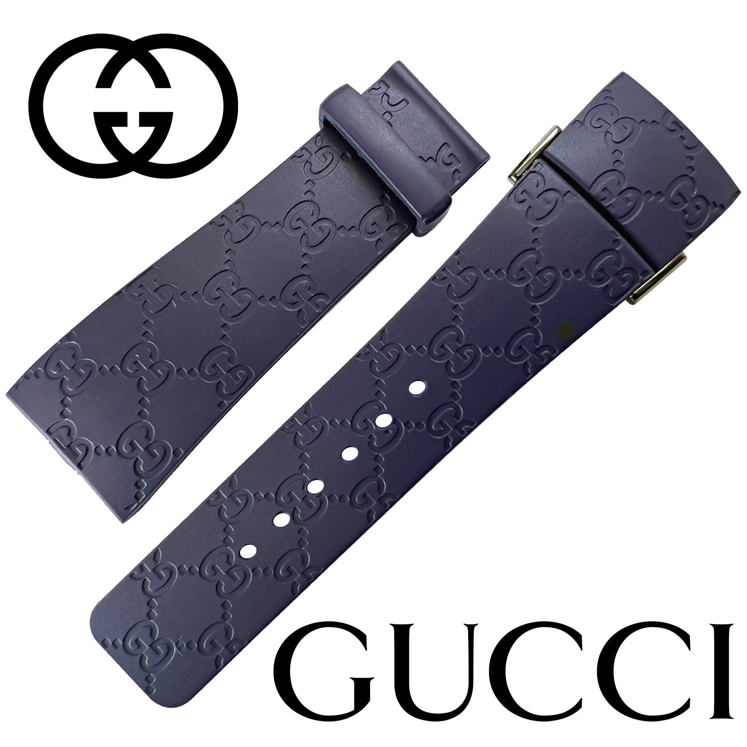 Authentic Gucci Replacement Navy Rubber 26mm Watch Band Gucci Digital 114.2 44mm