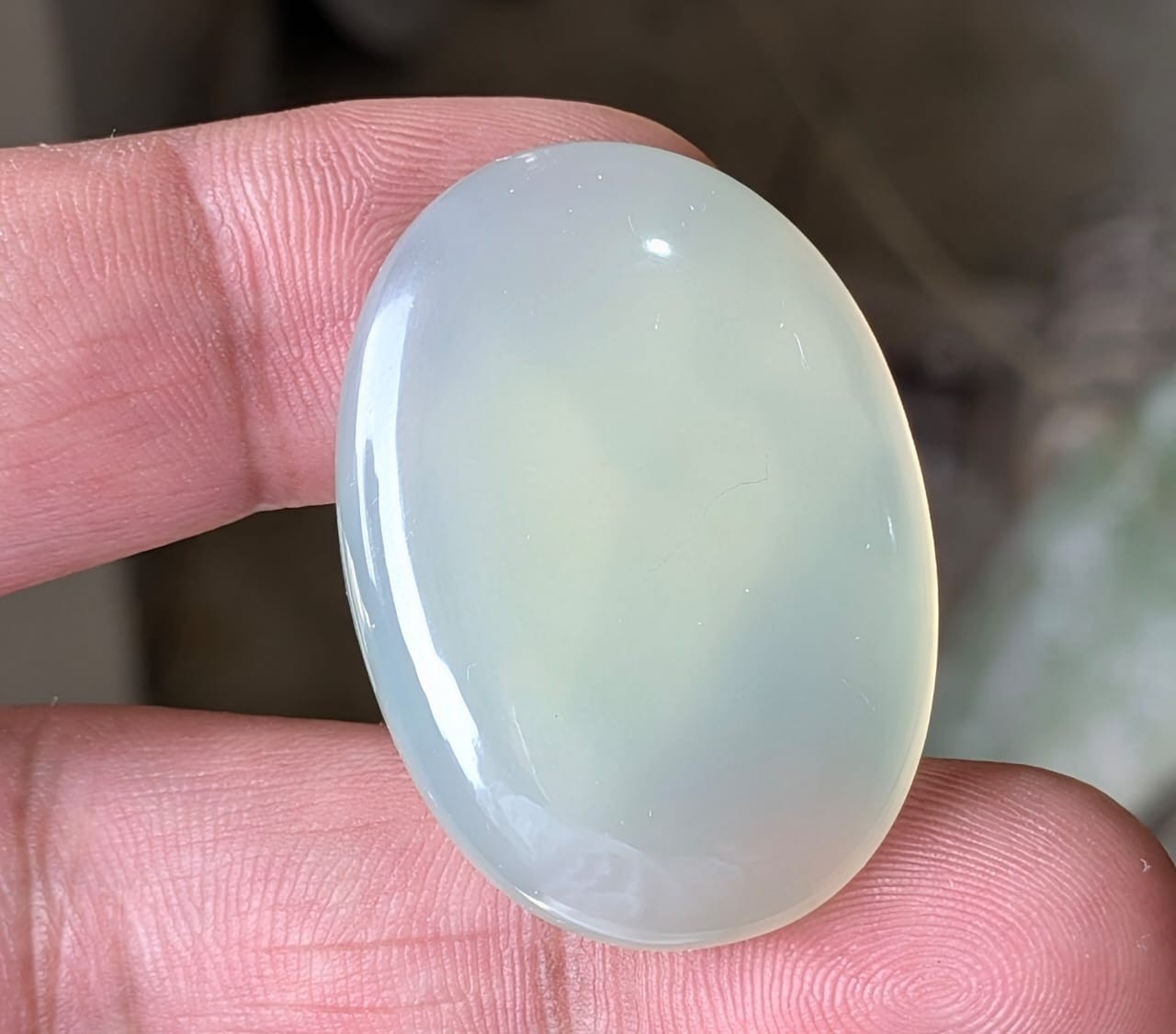 Smooth Natural Chalcedony Oval Cabochon, Loose Gemstone For Wire Wrapped Pendant