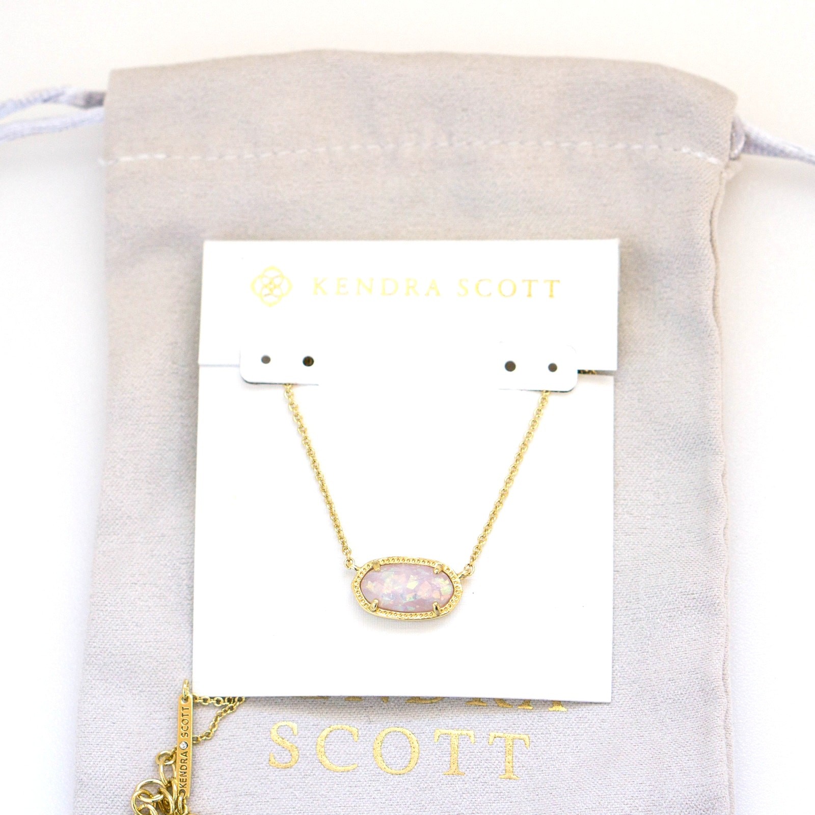 Kendra Scott Elisa Gold Short Pendant Necklace White Opal