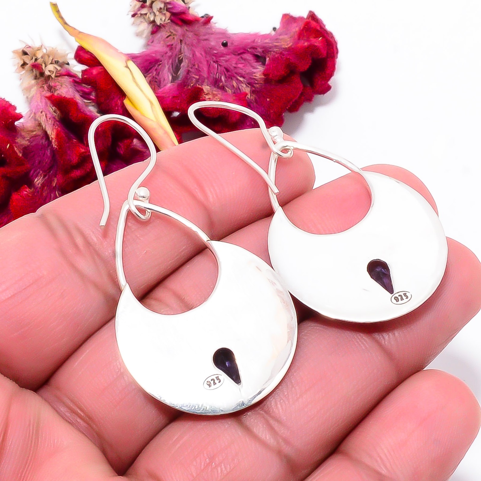 Iolite Gemstone Designer Handmade 925 Sterling Silver Earring 1.87″ Sku37