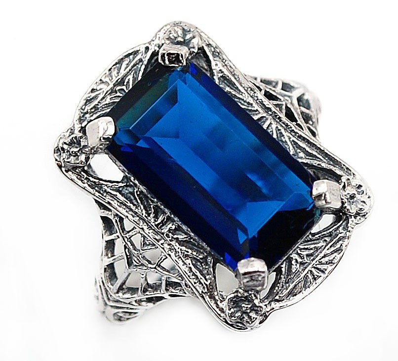 8CT Heat Treated Kyanite 925 Sterling Silver Art Deco Ring Jewelry Sz 7,8,9 XB2