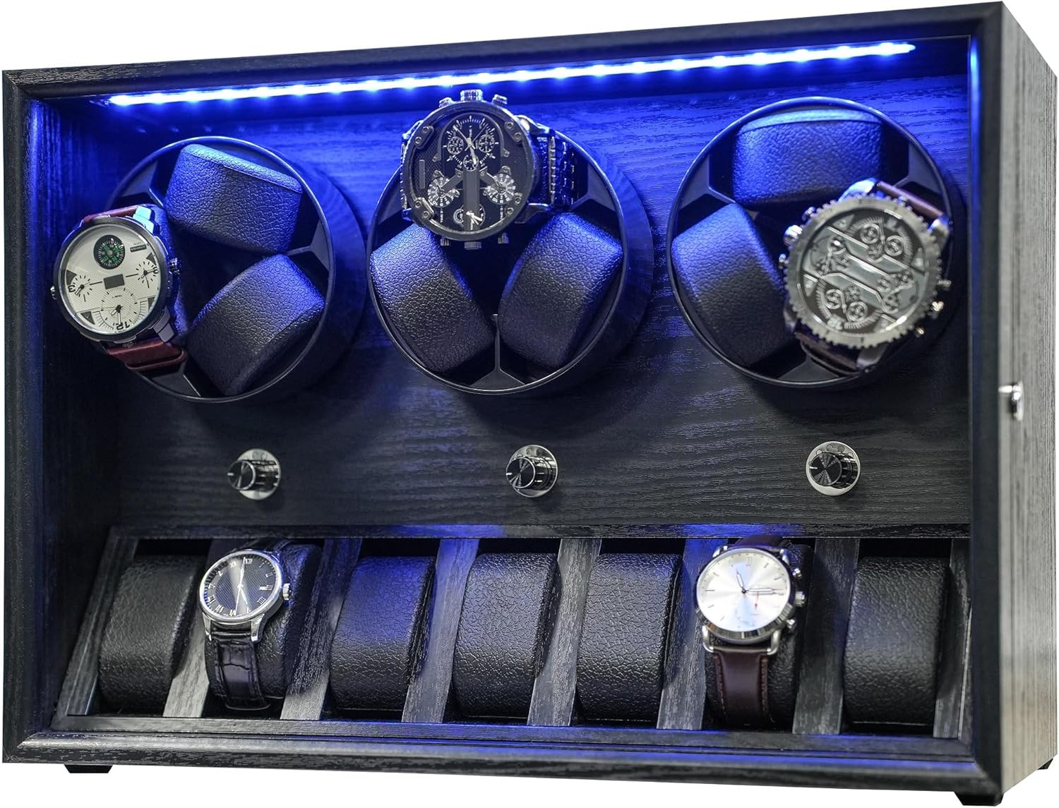 Watch Winder for 4/6/9 Automatic Watches, Rotating Watch Box 5 Rotation Modes Se