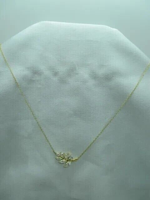 2 Ct Marquise Cut Simulated Diamond Leaf Pendant Necklace 14k Yellow Gold Plated