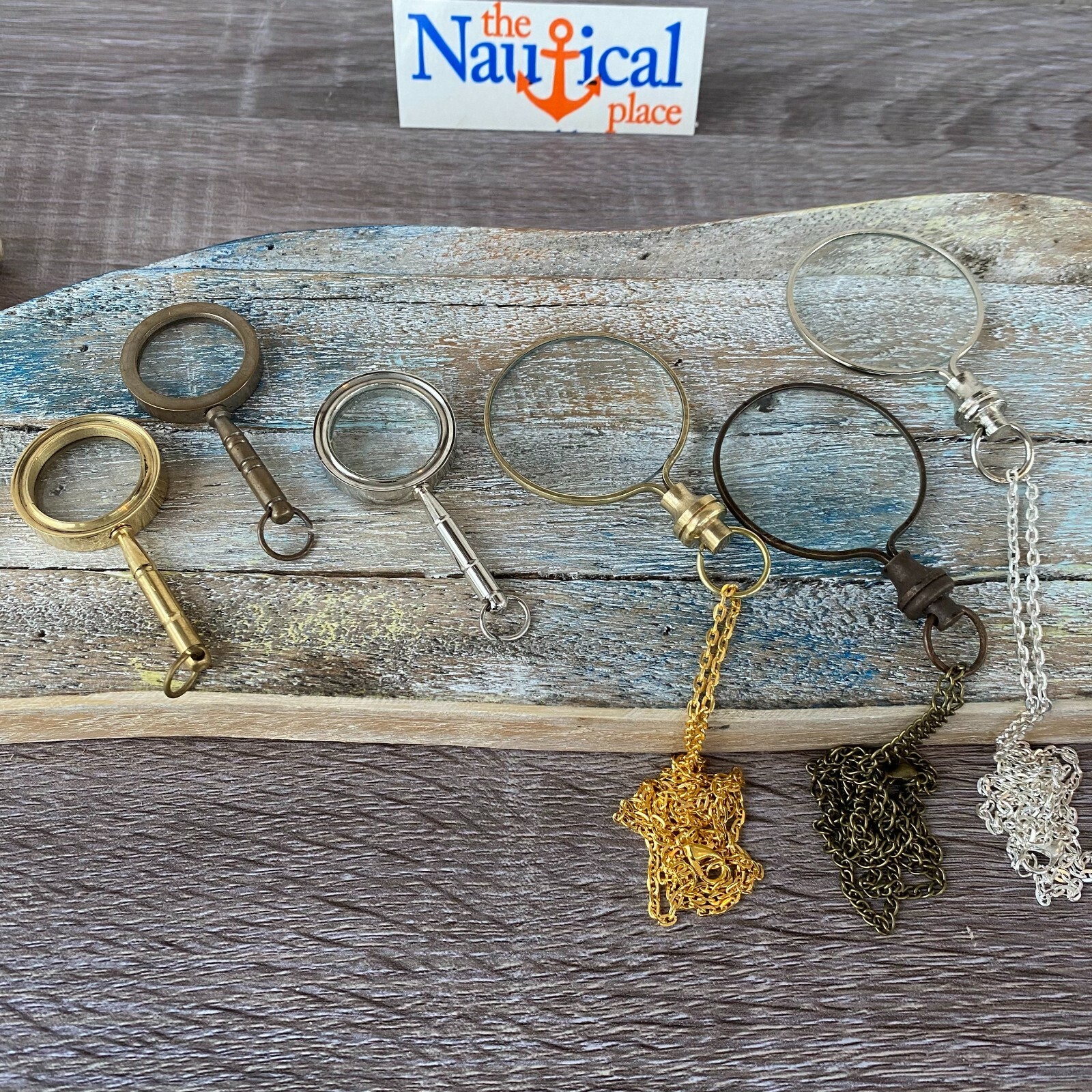 Magnifying Glass Necklace w/ Optional 27″ Chain, Brass Magnifier Monocle Pendant