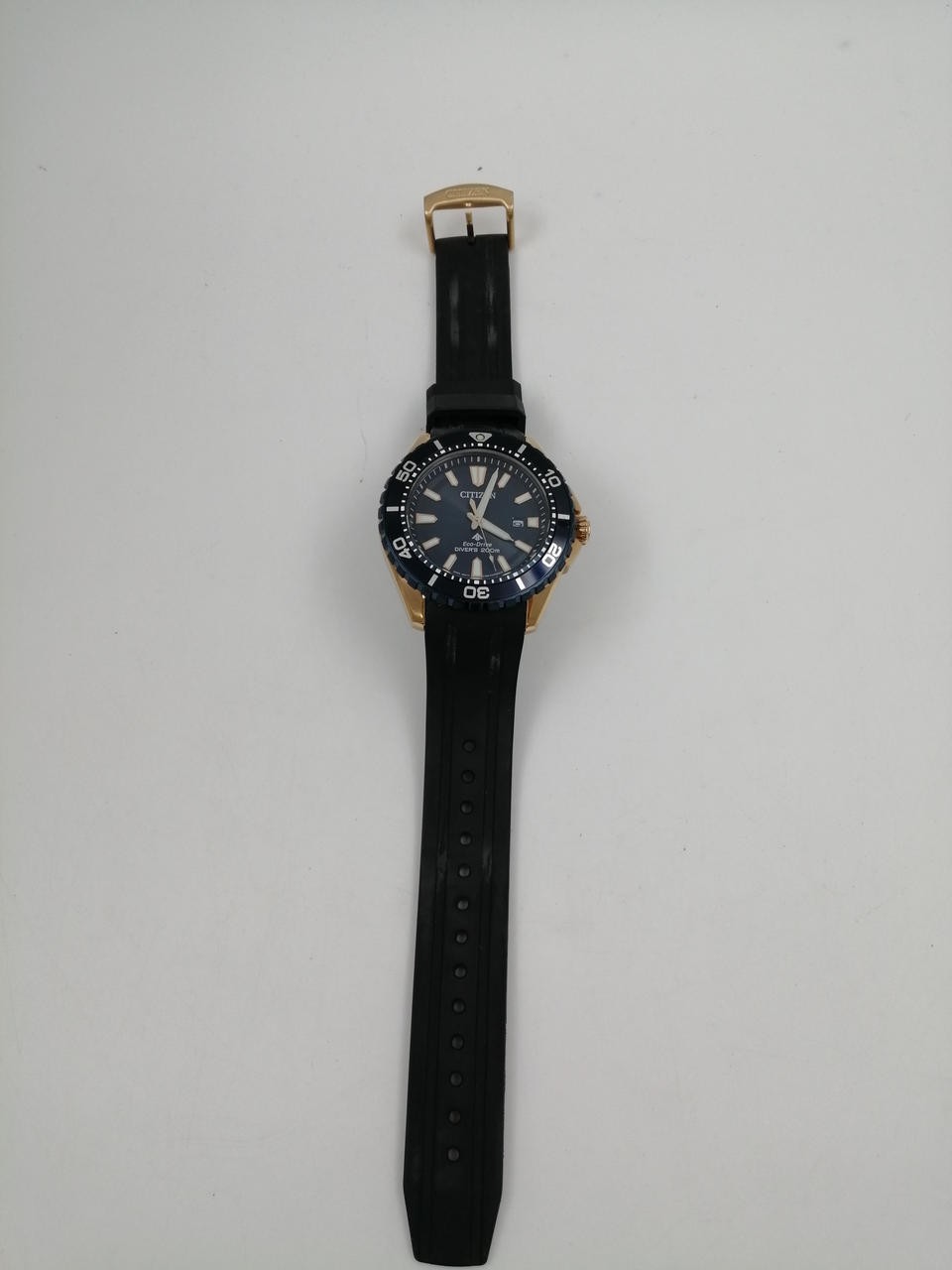 Citizen Eco-Drive Diver Crystal E168-003FR08 Solar Water Resistant Blue Gold Wat