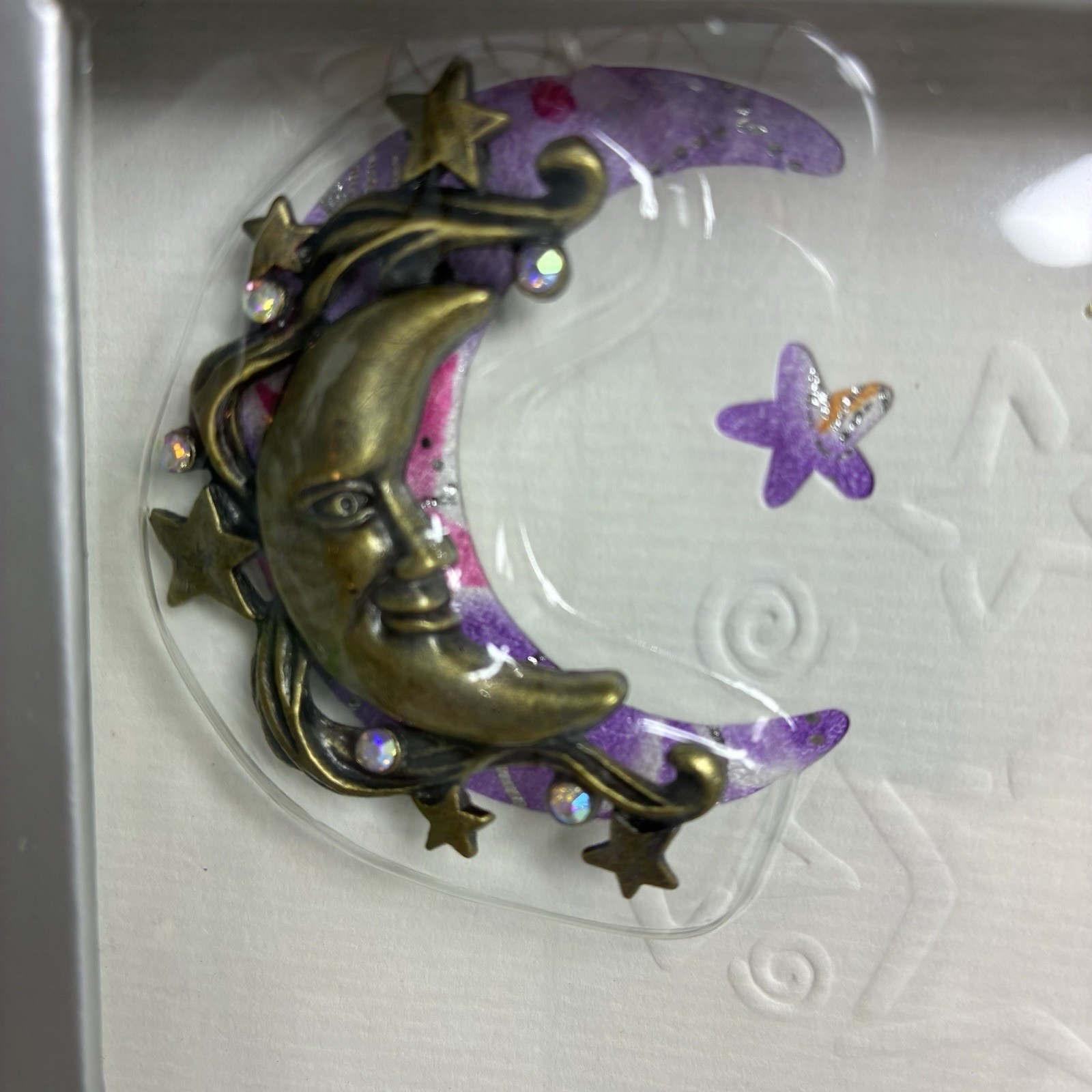Vintage Darling Dash Inspirational Celestial Pewter Brooch-Card-Choice-NOS