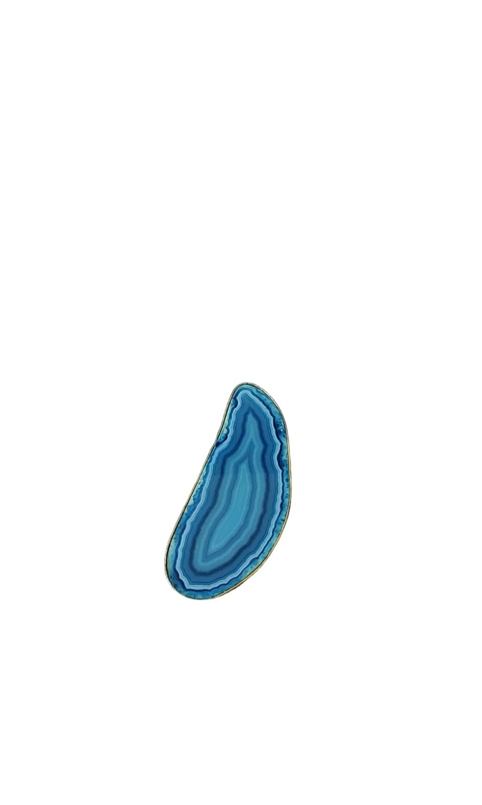CHARLES BLUE NUANCE AGATE COCKTAIL RING SIZE 9.5 INCHES