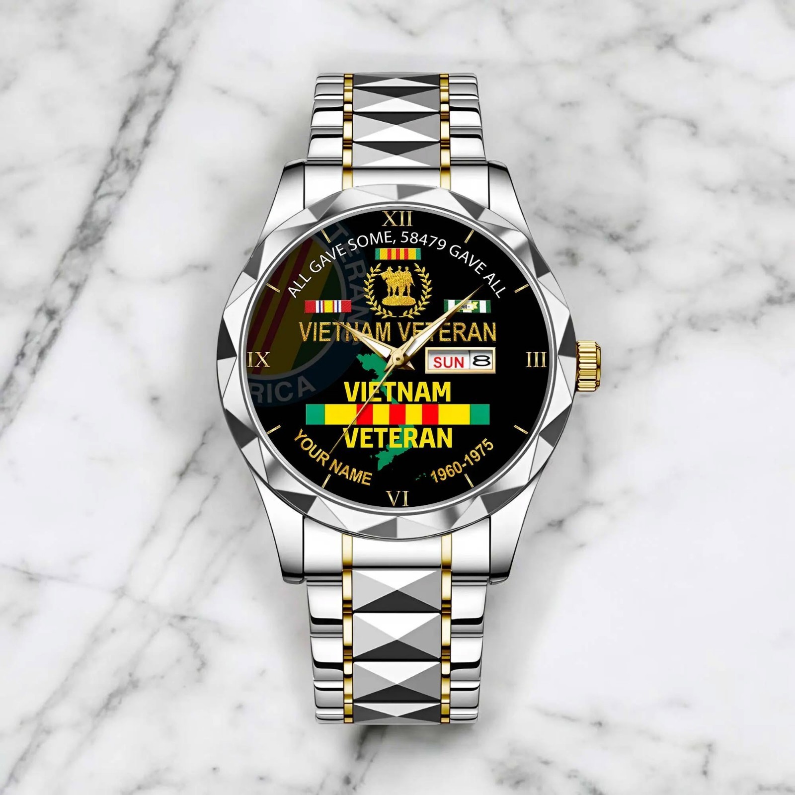 Personalized Vietnam Veteran Watch Military Gift Father’s Day Grandpa Present ne