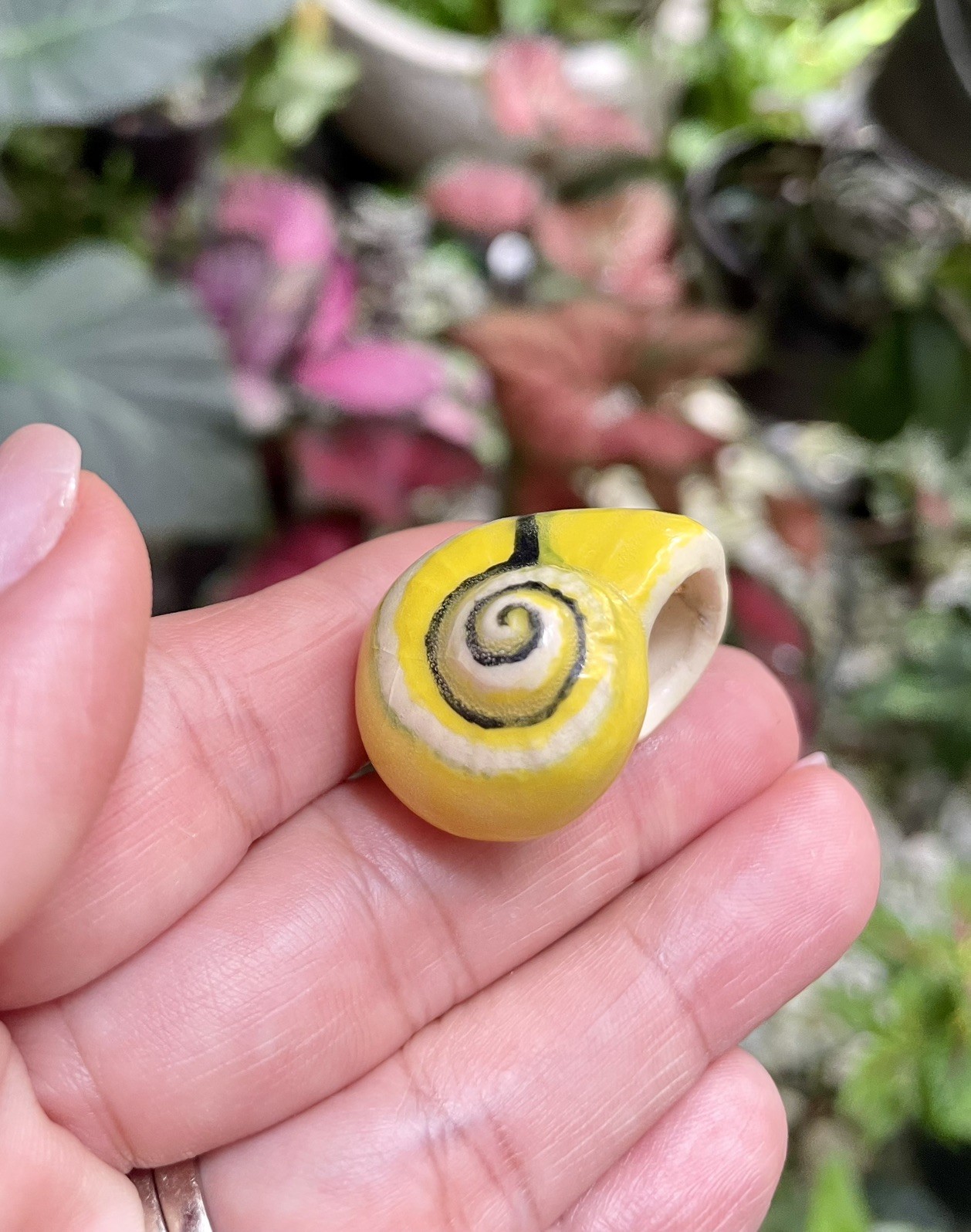 Handmade Ceramic Pendant Jewelry. Unique piece. Lemon Yellow