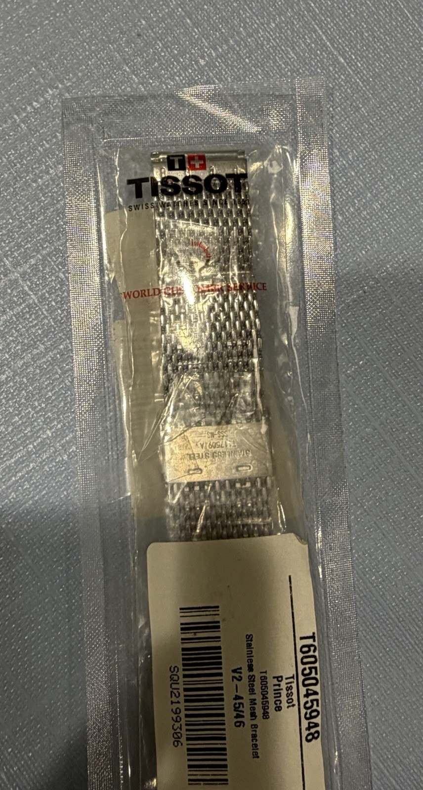 Tissot Milanese Stainless Steel Bracelet 20mm Mesh Heritage SHORT T605045948