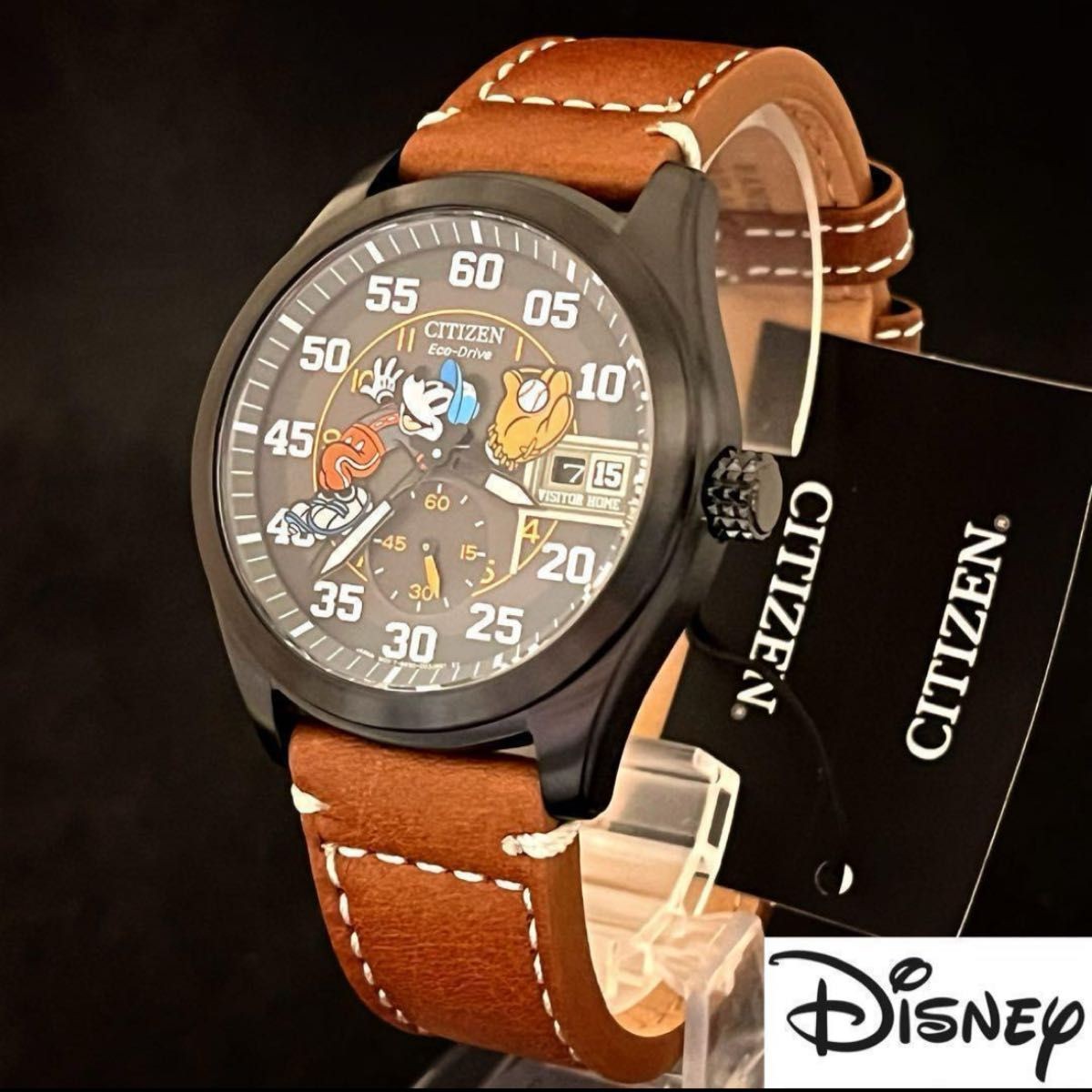 [B1P] Citizen Disney Mickey Mouse Baseball Model Quartz Mens Watch [k3p]