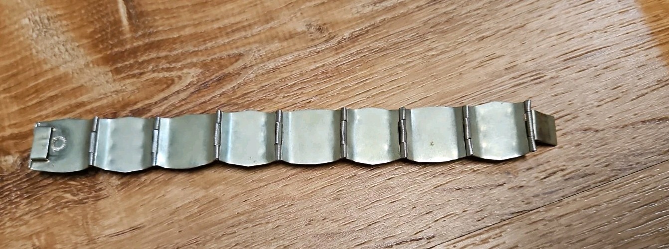 Vintage Silver & Turquoise Hecho En Mexico Taxco Alpaca Warrior Mask Bracelet 7”