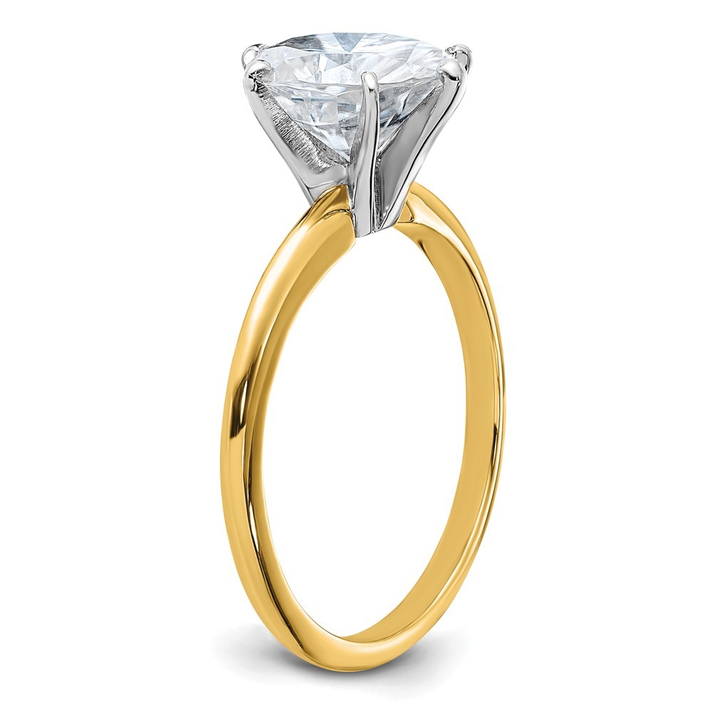 14k Yellow Gold 2ct. Oval Cut Moissanite Solitaire Engagement Ring Size 8