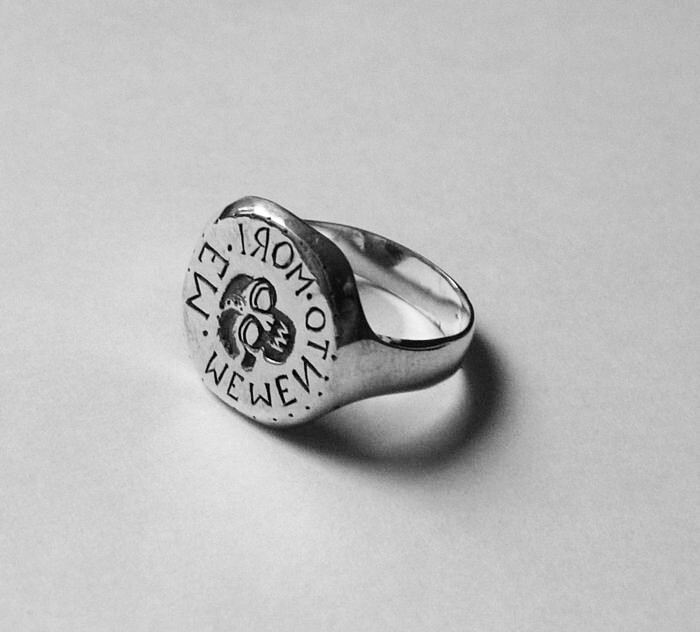 17th Century Replica Sterling Silver Memento Mori Ring