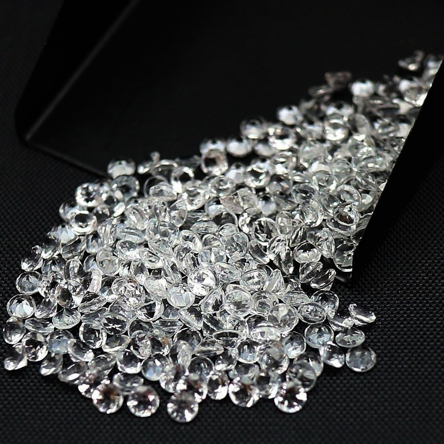 VVS 500 Pcs Natural White Topaz 1mm Round Diamond Cut Calibrated Gemstones Lot