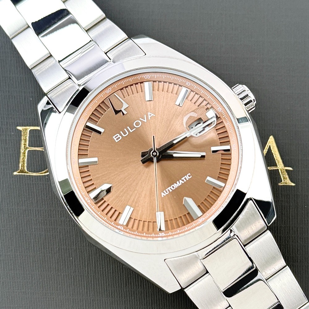 Bulova Men’s Surveyor Automatic Brown Dial Silver Stainless Watch 96B470