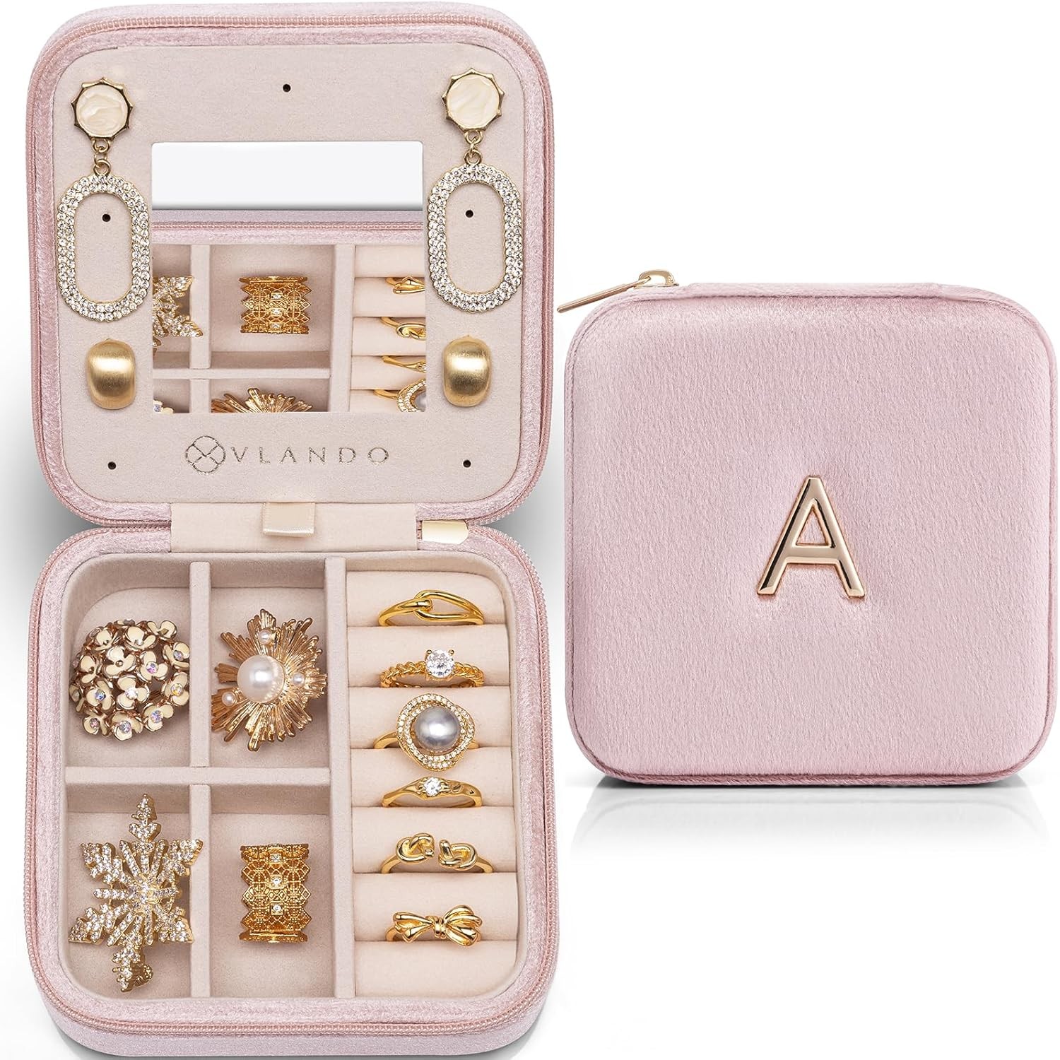 Mother’s Day gift, jewelry box, girls and women, travel essentials, pink