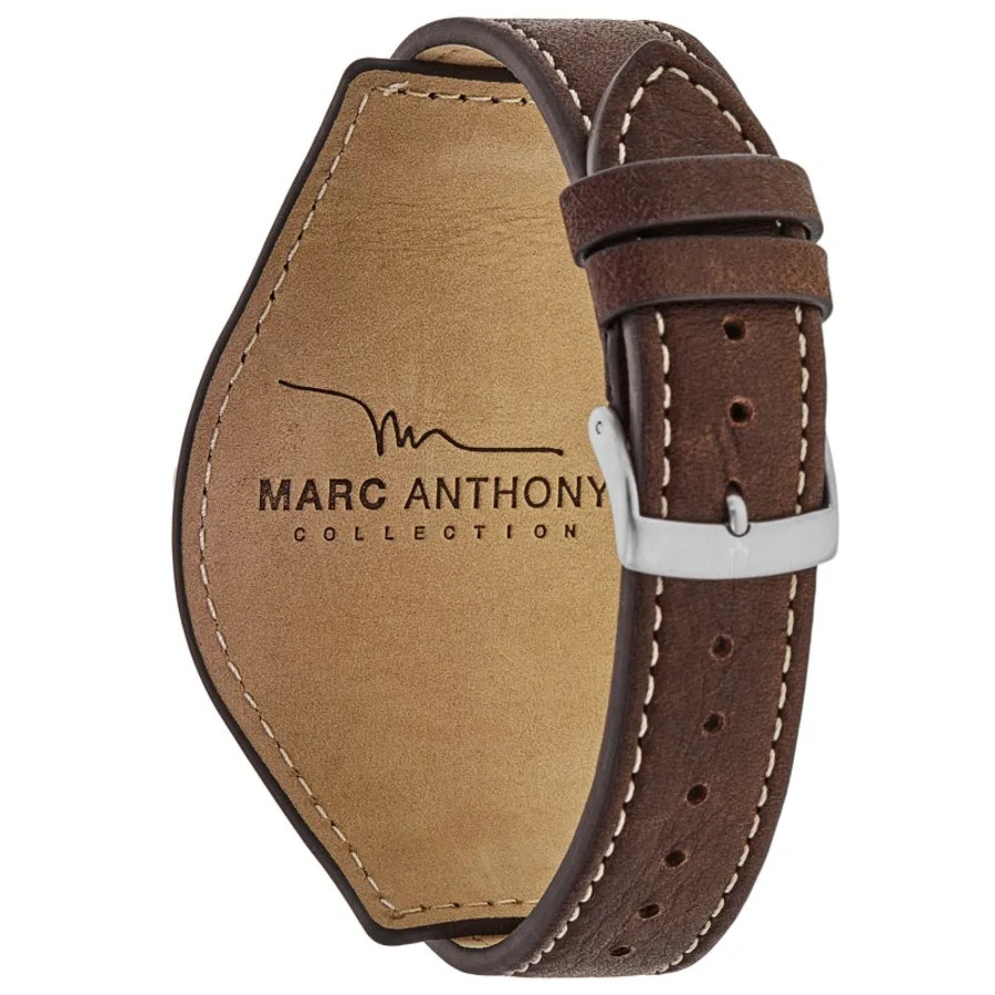 New Bulova Classic Marc Anthony Blue Dial Leather Strap Men’s Watch 96A313