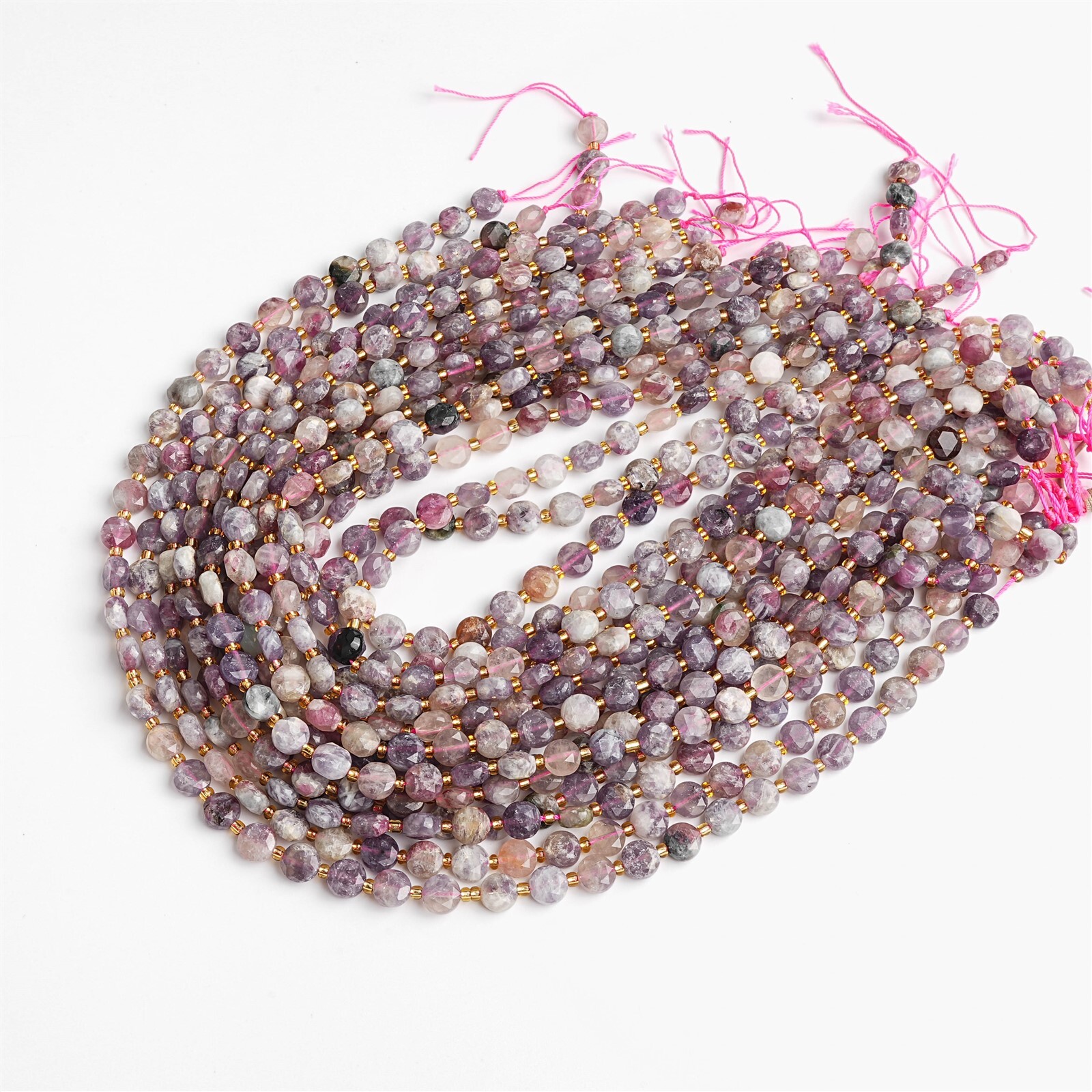 8MM Natural Multicolor Cherry Blossom Agate Beads AA Faceted Coin Loose Beads