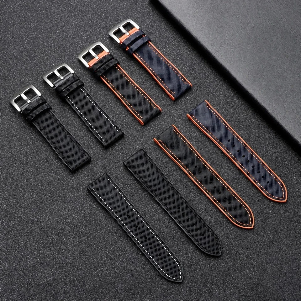 18mm 20mm 21mm 22mm Nylon Rubber Sailcloth Watch Strap Band for Omega for Seiko