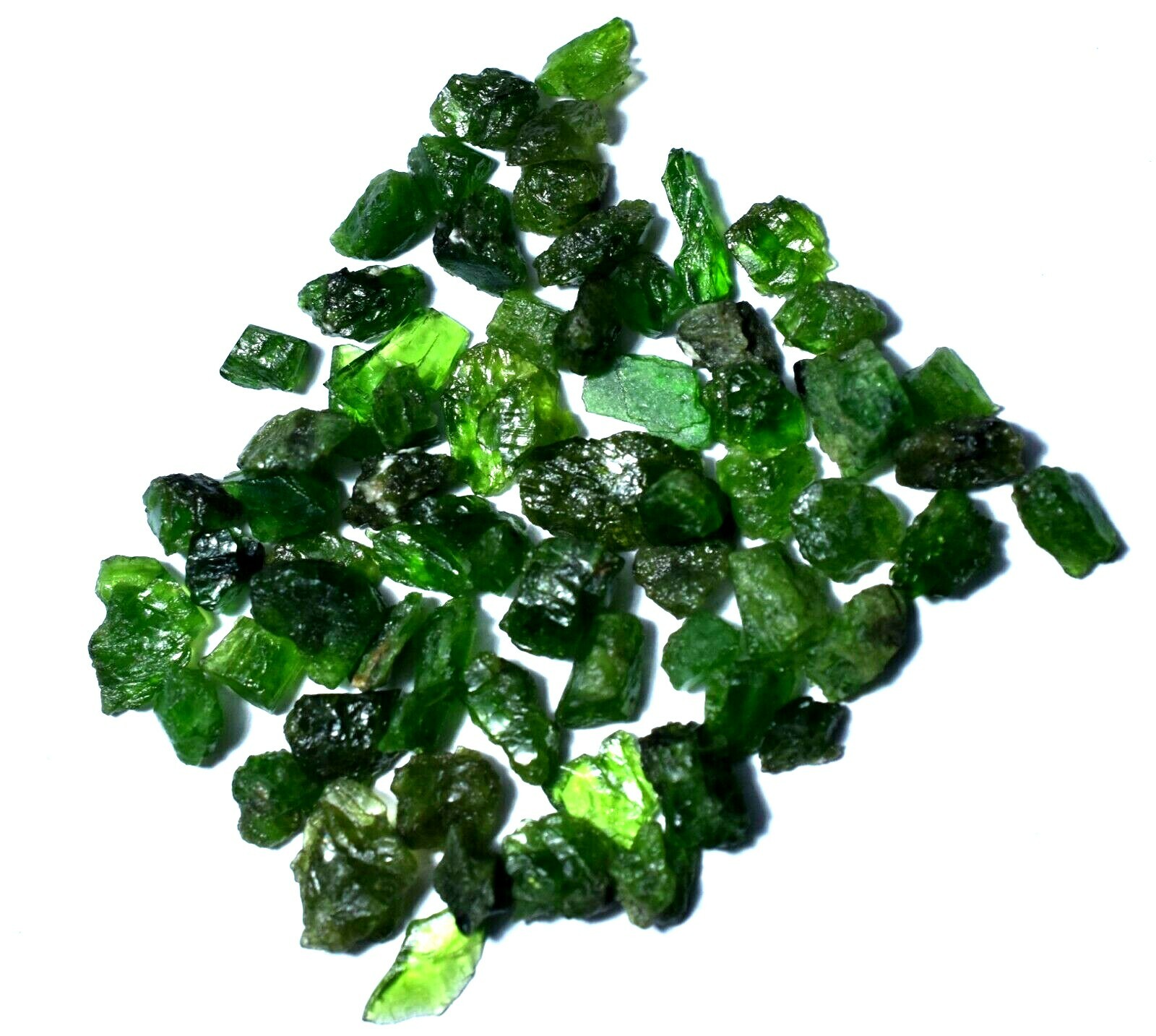 60.5 Ct Natural Green Tsavorite Garnet 68 Pcs Most Collectible Tanzania Rough