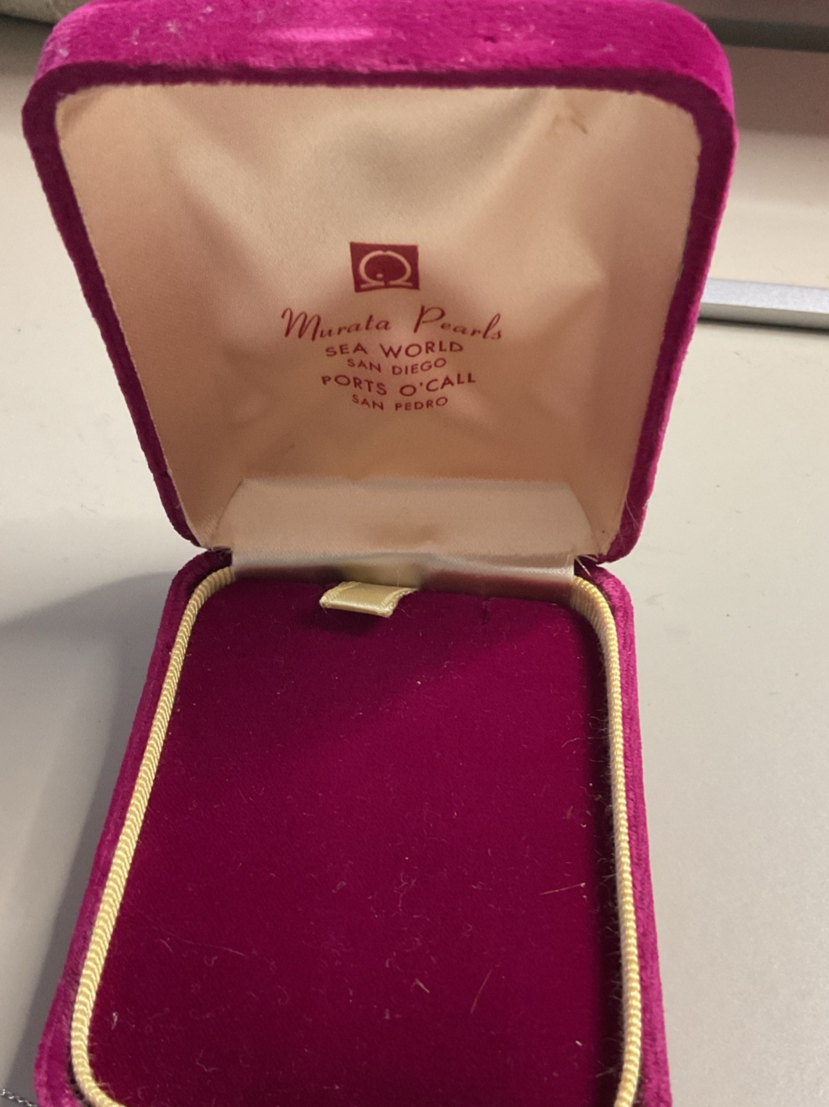 Murata VTG Pearl & Diamond Pendant Necklace, Dainty Silvertone Chain, Orig Box