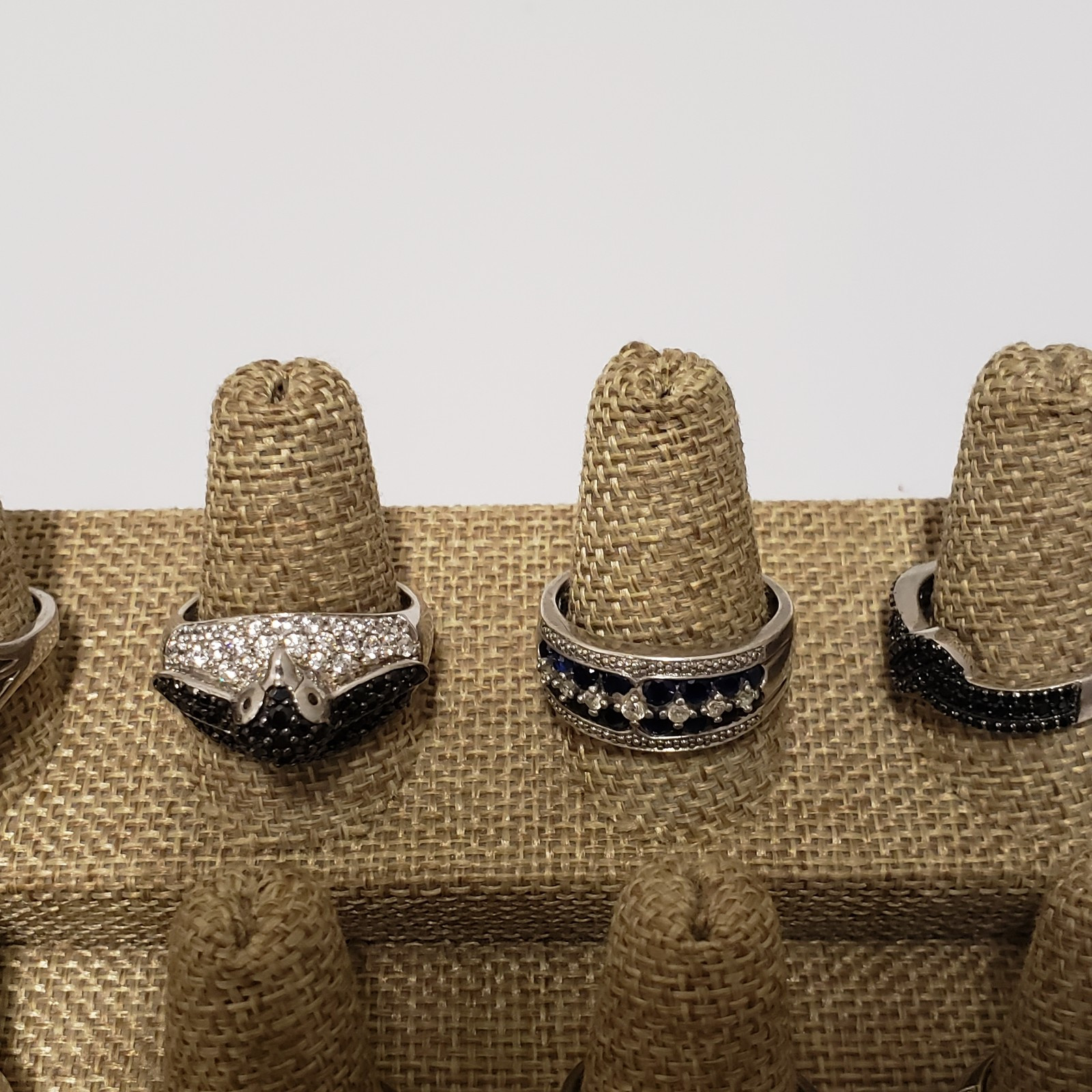 Lot of 18 Sterling Silver Multi Gemstone & Statement Rings Bands Various 10 9 8