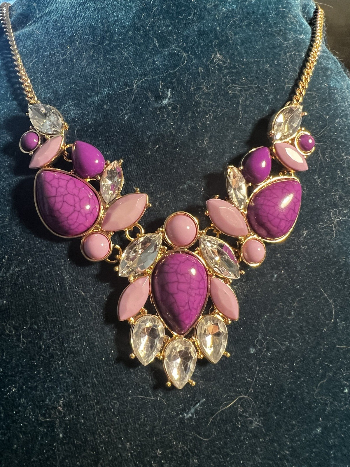 Charming Charlie Statement Necklace approx. 20 inches Purple!