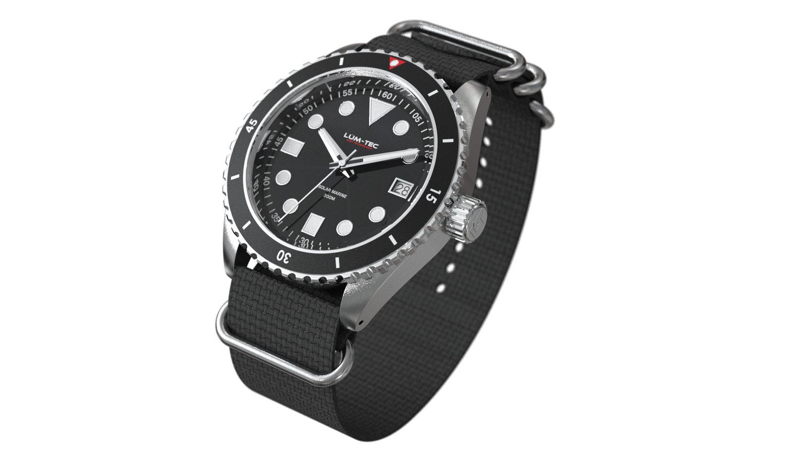 Lum-tec Dive Solar Marine 5 Super-Luminova 300M dive US Made 39mm NIB w warranty